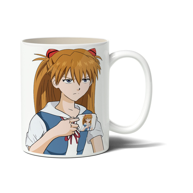 Asuka Holding Mug Text Anime - Funny Anniversary Birthday Present - 11 - 15 Oz White Coffee Tea Mug Cup - Anime - 2.jpg