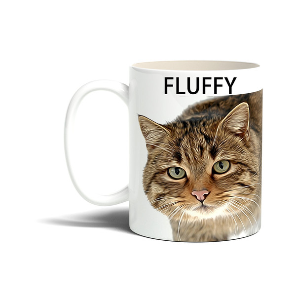 Custom Cat Dog Pet Portrait From Photo - Personalized Pet Name - Birthday Gift For Dog Cat Pet Lover - 11 - 15 Oz White Coffee Tea Mug Cup - 2.jpg