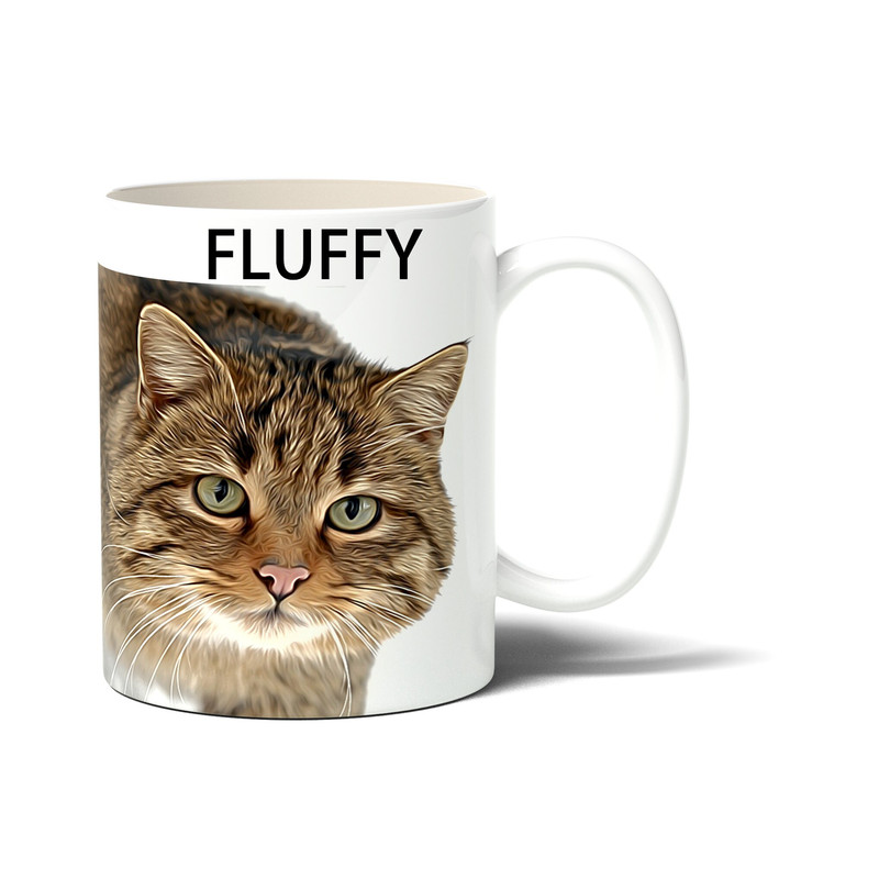 Custom Cat Dog Pet Portrait From Photo - Personalized Pet Name - Birthday Gift For Dog Cat Pet Lover - 11 - 15 Oz White Coffee Tea Mug Cup - 3.jpg