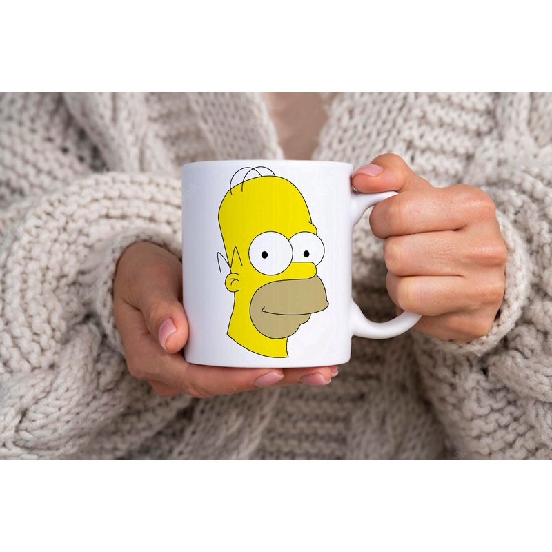 Homer Selfie Picture The Simpsons Comedy TV Show - Novelty Cute Funny Anniversary Birthday Present, 11 - 15 Oz White Coffee Tea Mug Cup - 2.jpg