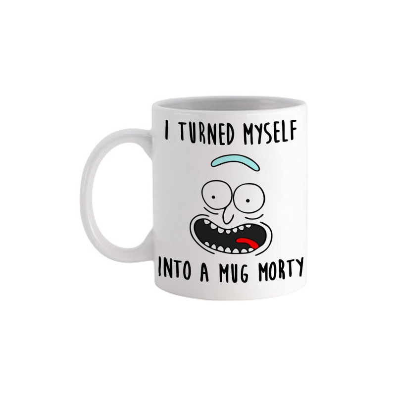 I Turned Myself Into A Rick Morty Pickle Sanchez Meme - Novelty Cute Funny Anniversary Birthday Present, 11 - 15 Oz White Coffee Tea Mug Cup - 1.jpg
