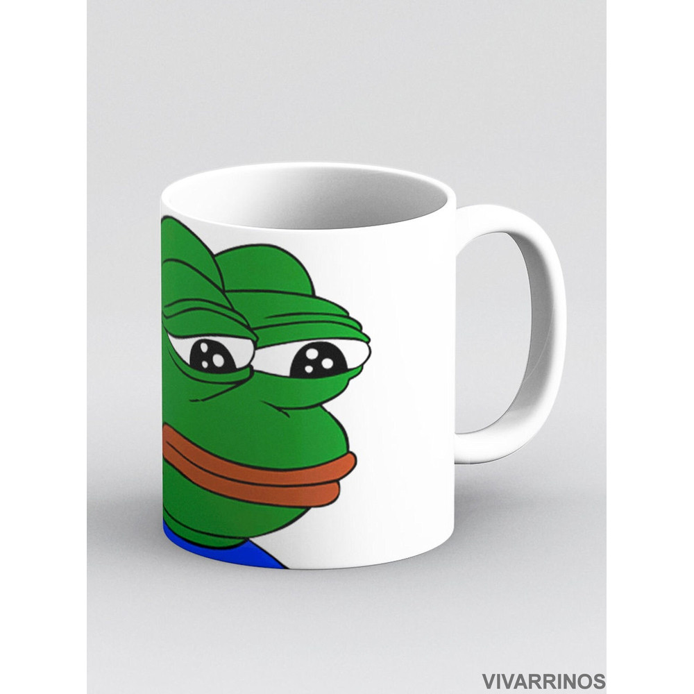 Pepe Peepo The Frog Happy Sad Satisfied Great Meme - Novelty Cute Funny Anniversary Birthday Present, 11 - 15 Oz White Coffee Tea Mug Cup - 1.jpg