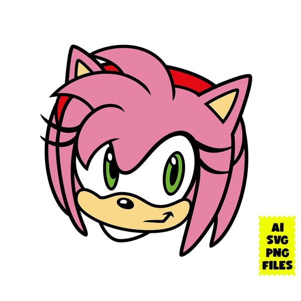 Amy Rose Svg, Amy Rose Face Svg, The Hedgehog Svg, Cartoon S | Inspire ...