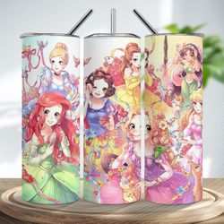 princess tumbler cute, princess tumbler wrap, princess skinny straight tumbler, princess tumbler wrap