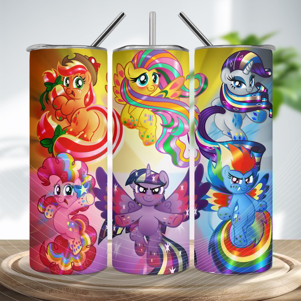 Rainbow Unicorn Tumbler, cute Ponies tumbler wrap, Rainbow Unicorn Straight Skinny, Unicorn Tumbler.jpg