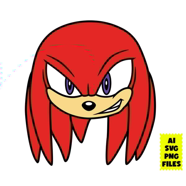 Knuckles Svg, Knuckles Face Svg, The Hedgehog Svg, Sonic Svg | Inspire ...
