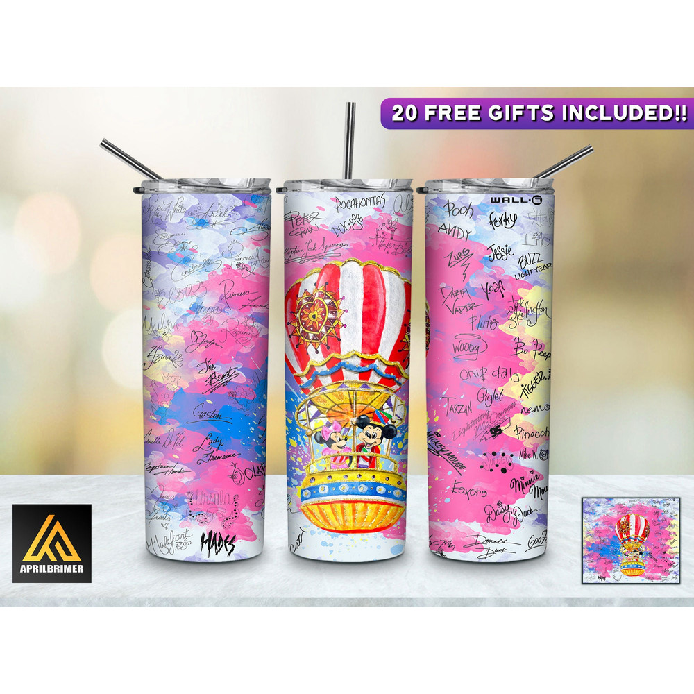 Cartoon Character Signatures Collection 20 Oz Skinny Tumbler StraightTapered Wrap Png Sublimation Instant Download, Cartoon Tumbler Png-24.jpg