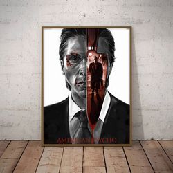 movie poster, film poster, american psycho poster, wall art, wall decor, prints, home decor, masked corporate monster