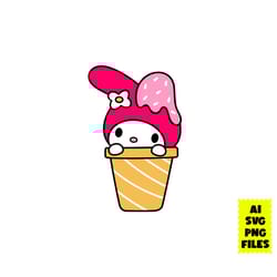 my melody svg, melody svg, hello kitty svg, cartoon svg, ai digital file