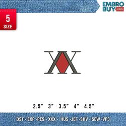 hxh logo / anime embroidery design / logo design / embroidery pattern / design pes dst vp3 format