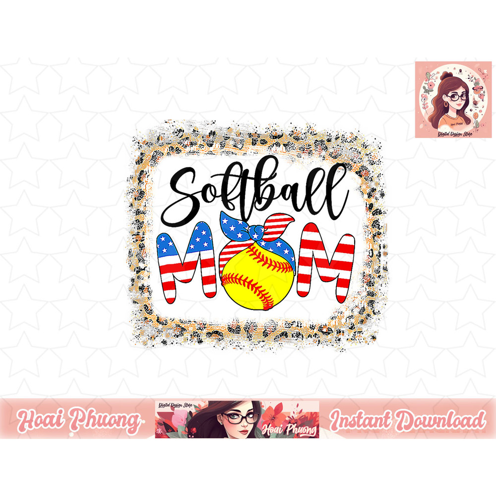 Softball Mom Shirts For Women Mama American Flag 4th Of July png, instant download.jpg