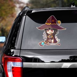 konosuba decal for car, konosuba sticker, anime sticker, megumin sticker for car, manga decal for car, anime decal