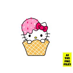sanrio icem svg, kitty svg, kawaii kitty svg, hello kitty svg, cartoon svg, ai digital file