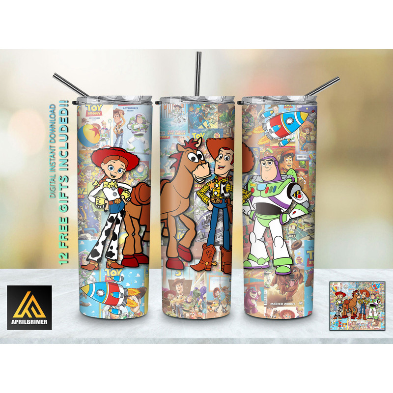 Cartoon Characters 20 Oz Skinny Tumbler StraightTapered Wrap Png Sublimation Design, Cartoon Characters Tumbler PNG File Instan Download-3.jpg