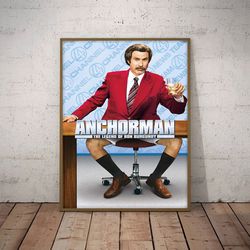 movie poster, film poster, anchorman poster, wall art, wall decor, prints, home decor, legendary anchorman returns