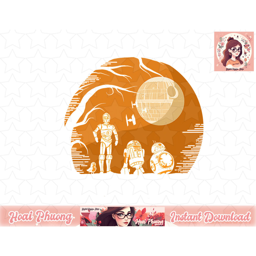 Star Wars Droids Halloween Orange Hue Death Star Portrait png, instant download.jpg