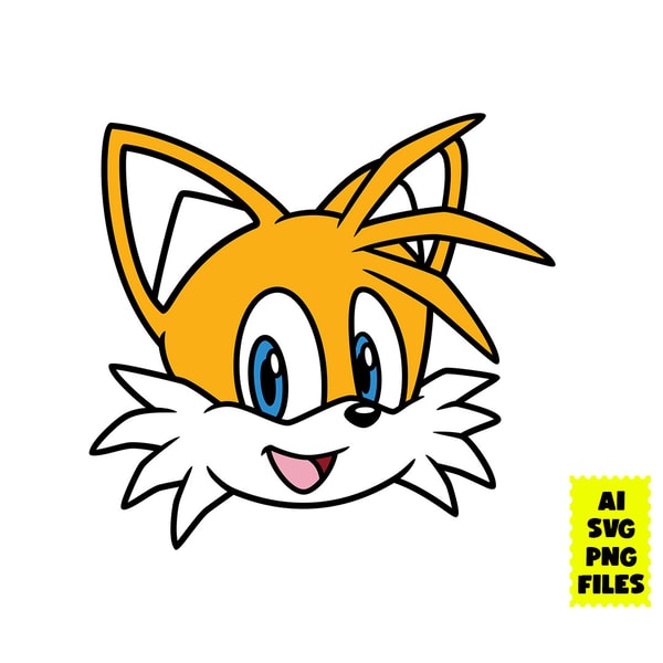Tails The Hedgehog Svg, Tails Svg, Tails Head Svg, Sonic Svg | Inspire ...