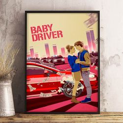 movie poster, film poster, baby driver poster, wall art, wall decor, prints, home decor, fast beats heist poster