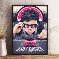 movie poster, film poster, baby driver poster, wall art, wall decor, prints, home decor, beat infused heist prints