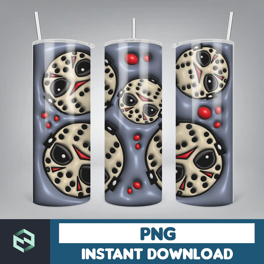 3D Inflated Puff Tumbler Wrap PNG, Horror Movies Tumbler Design, 20oz Tumbler Wrap, Digital Download (3).jpg