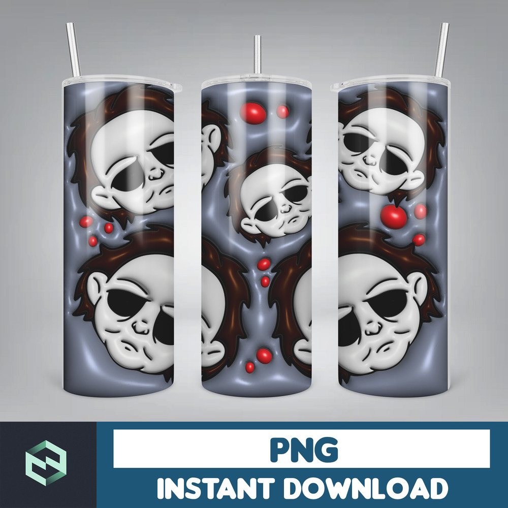 3D Inflated Puff Tumbler Wrap PNG, Horror Movies Tumbler Design, 20oz Tumbler Wrap, Digital Download (4).jpg