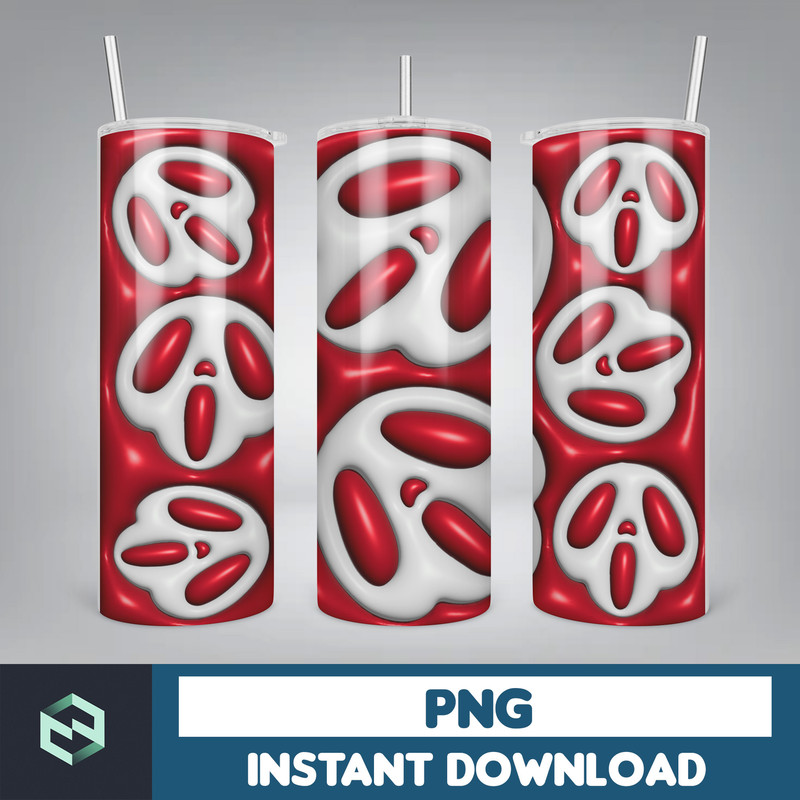 3D Inflated Puff Tumbler Wrap PNG, Horror Movies Tumbler Design, 20oz Tumbler Wrap, Digital Download (6).jpg