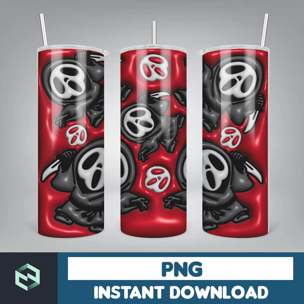 3D Inflated Puff Tumbler Wrap PNG, Horror Movies Tumbler Design, 20oz Tumbler Wrap, Digital Download (17).jpg