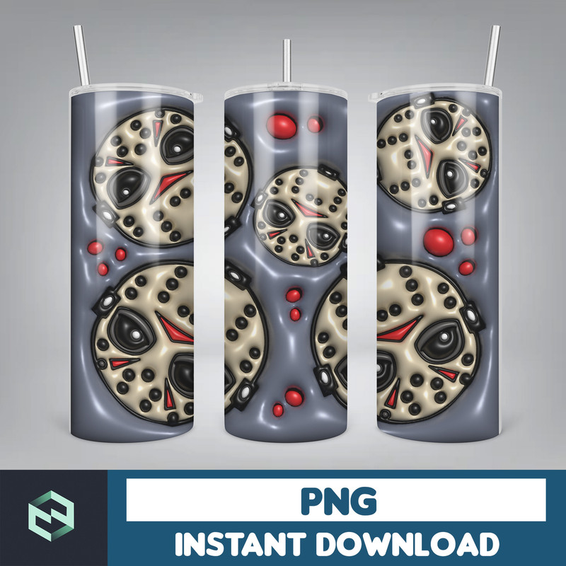 3D Inflated Puff Tumbler Wrap PNG, Horror Movies Tumbler Design, 20oz Tumbler Wrap, Digital Download (19).jpg
