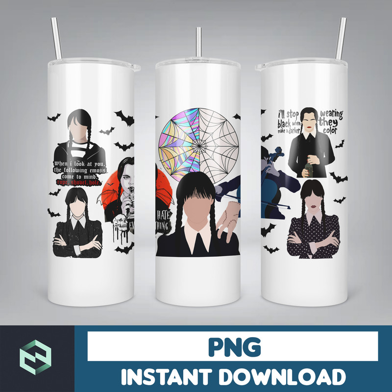 Wednesday Glass Wrap png, Designs Movie Character 16 Oz Libbey Glass Png Sublimation, Movie 16 Oz Libbey Png Wrap Sublimation Instant Download (3).jpg