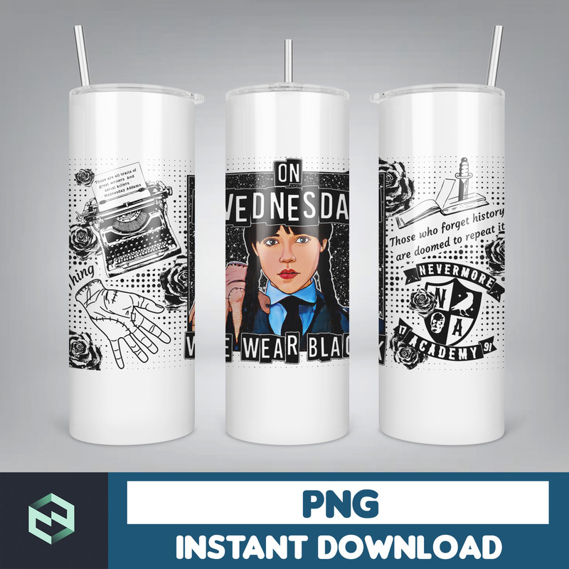 Wednesday Glass Wrap png, Designs Movie Character 16 Oz Libbey Glass Png Sublimation, Movie 16 Oz Libbey Png Wrap Sublimation Instant Download (6).jpg