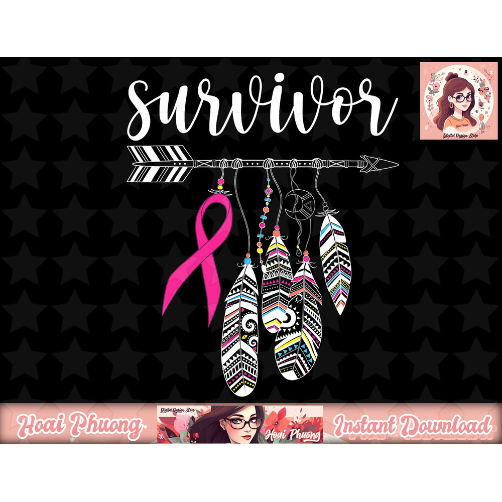 Survivor Warrior Pink Breast Cancer Ribbon Breast Cancer png, instant download.jpg