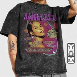 alicia keys music shirt, album vintage graphic y2k 90s, alicia keys summer tour 2023 tickets gift for fan unisex shirt h