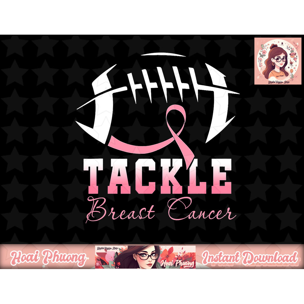 Tackle Breast Cancer Awareness Football Pink Ribbon Boys Kid png, instant download.jpg