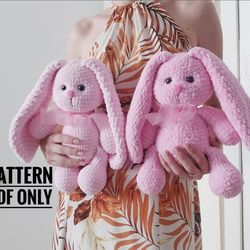 crochet plushie bunny toy pattern, CROCHET PDF PATTERN (English)