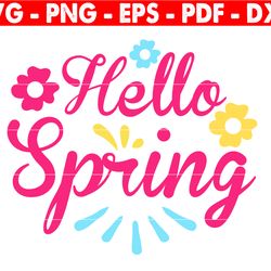 hello spring svg, easter svg, easter floral frame svg, floral happy easter, happy easter svg file, easter quotes