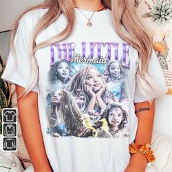 halle bailey movie shirt, halle bailey little 90s y2k vintage retro bootleg, halle bailey ariel mermaid 2023 hoodie mo10