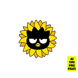 badtz maru sunflower svg,  badtz maru svg, hello kitty svg,  badtz maru face svg, sunflower svg, cartoon svg, ai file