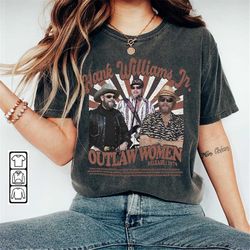 Hank Williams Jr. Merch Music Shirt, Outlaw Women Lyrics Album Country Music Graphic Tee, Hank Williams Jr. Vintage Merc