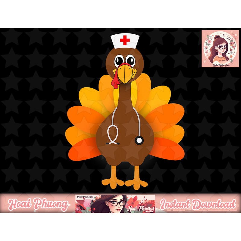Thanksgiving Scrub Tops Women Turkey Nurse Holiday Nursing png, instant download.jpg