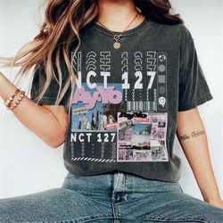 nct 127 kpop shirt, sweatshirt y2k merch vintage nct 127 tour neo city the link 2023 album ay-yo unisex hoodie l2404k