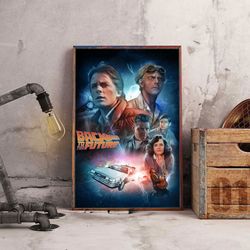 movie poster, film poster, back to the future poster, wall art, wall decor, prints, home decor, classic time machine
