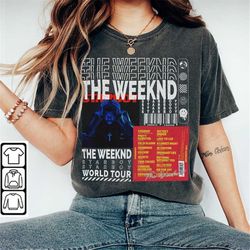 the weeknd music shirt, sweatshirt y2k 90s merch vintage album starboy global stadium tour 2023 tickets graphic tee v1 l