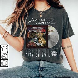 avenged sevenfold music shirt, sweatshirt y2k 90s merch vintage album city of evil american tour 2023 tickets tee l2605m