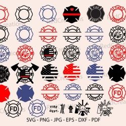 maltese cross bundle svg, firefighter