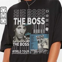 bruce springsteen music shirt, 90s y2k merch vintage the boss e street band 2023 tour tickets album the river png gift f