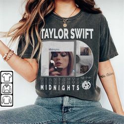 Taylor Swift Music Shirt, 90s Y2K Merch Vintage Taylor Swift Eras Tour 2023 Tickets Album Midnights  Gift For Fan L805M