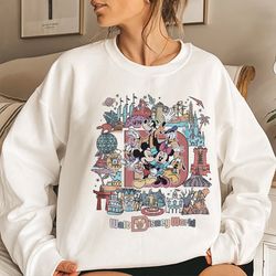 vintage disney world shirt, character mickey minnie chip dale pooh shirt, mickey and friends retro shirt, disneyland