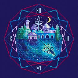 arabian summer cross stitch pattern pdf seasons in a clock series by crossstitchingforfun instant download