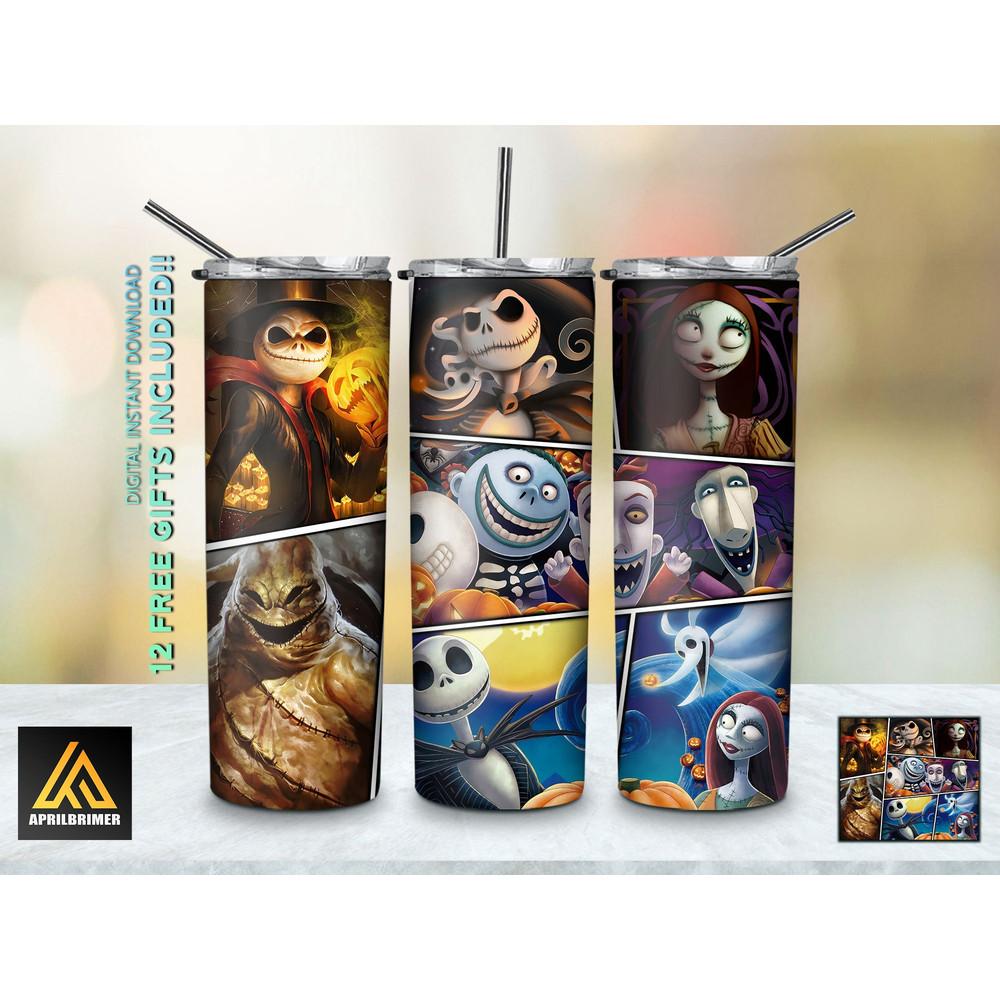 Cartoon Movies 20 Oz Skinny Tumbler StraightTapered Wrap Png Sublimation Design, Horror Movies Tumbler PNG File Digital Download-5.jpg