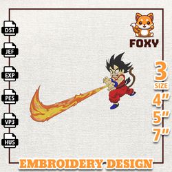 nike goku dragon ball embroidery design, nike anime embroidery design, best anime embroidery design, instant download